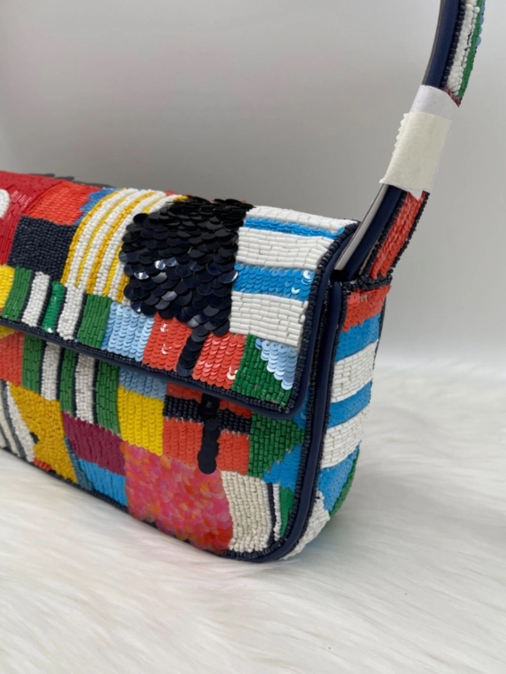 AUTH NWT Staud Tommy Glass Bead Sequin Shoulder Bag In Sails UP ~NEW Arrival~ - Picture 9 of 16